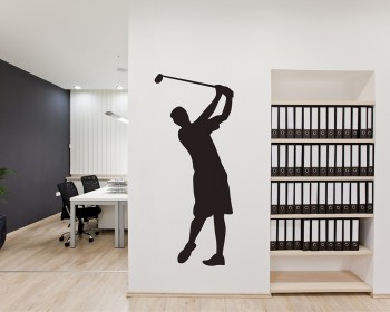 Golf Man Silhouette Modern Wall Art Sticker Golf Man Silhouette Modern Wall Art Sticker